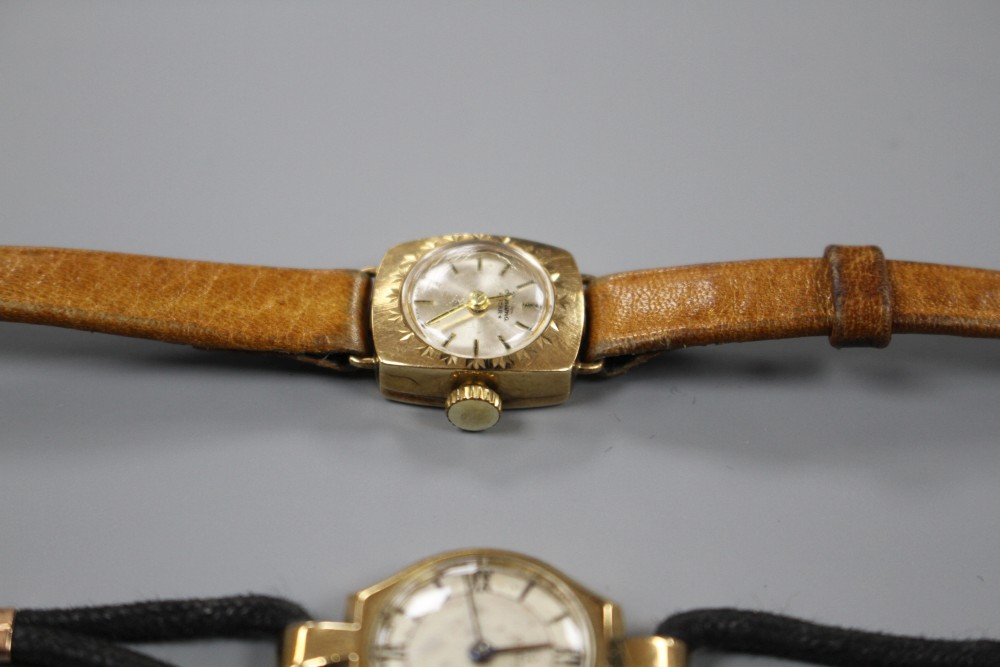 2 9ct gold wrist watches.